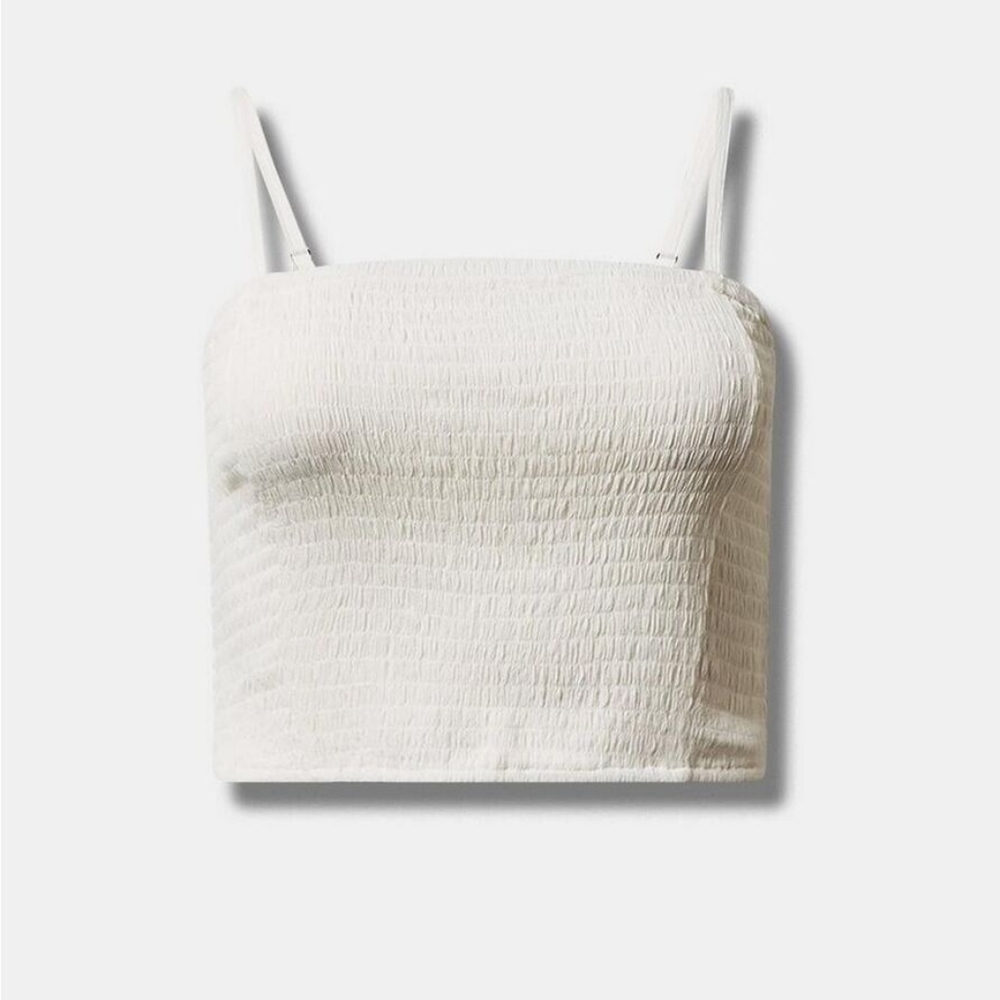 NWT | TORRID | White Smocked Crop Beach Top - 3X